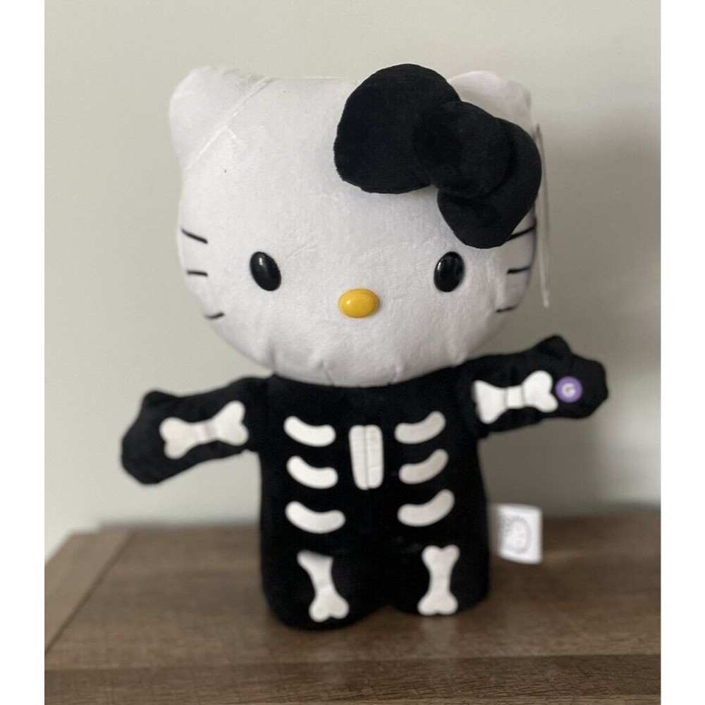 Hello Kitty Side Stepper Skeleton Plush RARE - Small Mark On Top Of Head *Flawed